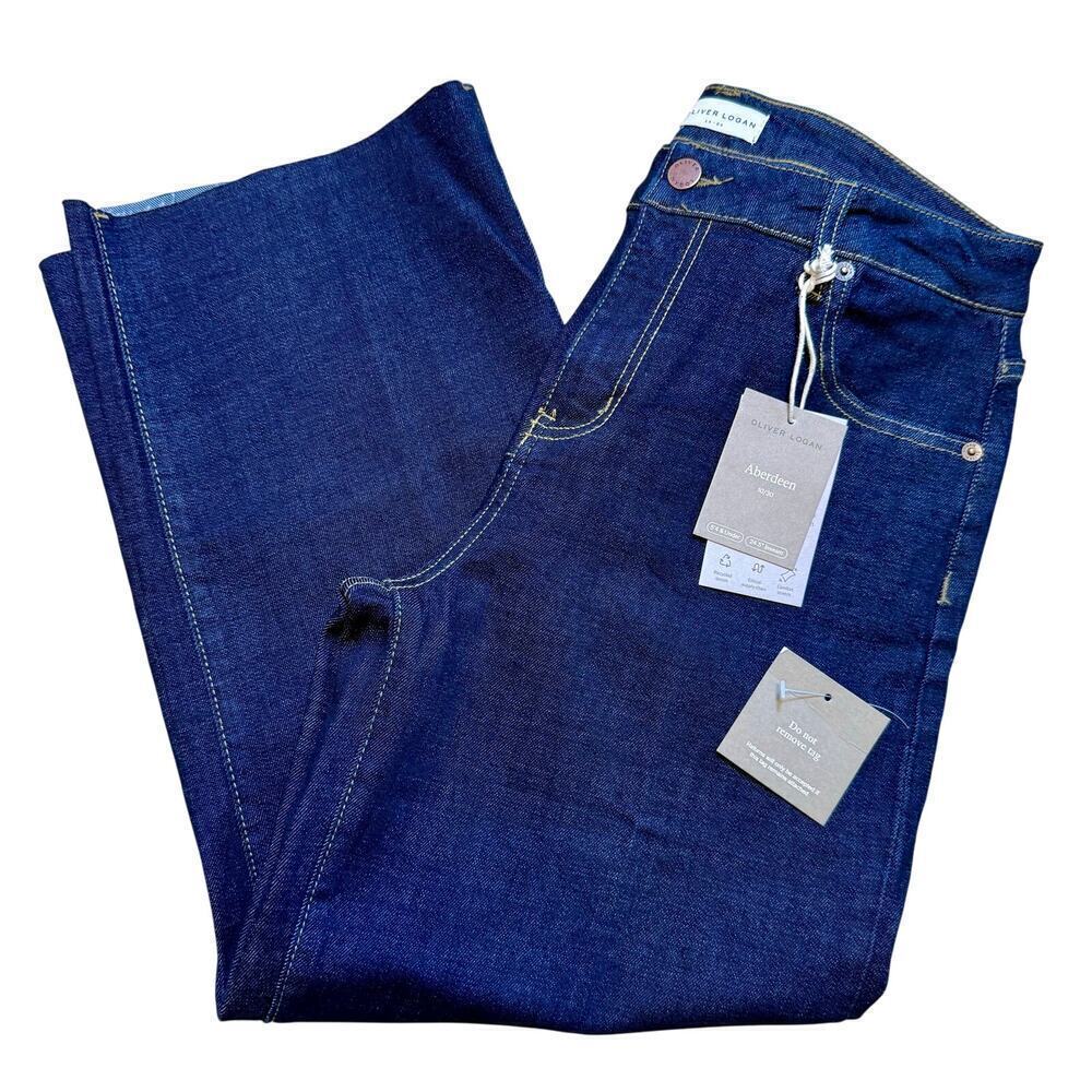 Oliver Logan Aberdeen 30 Petite High Rise Wide Leg Crop Jeans Timbers NWT